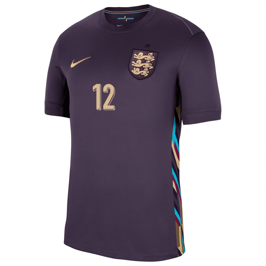 Kvinder England Djed Spence #12 Mørk Rosin Udebane Spillertrøjer 24-26 Trøje T-Shirt