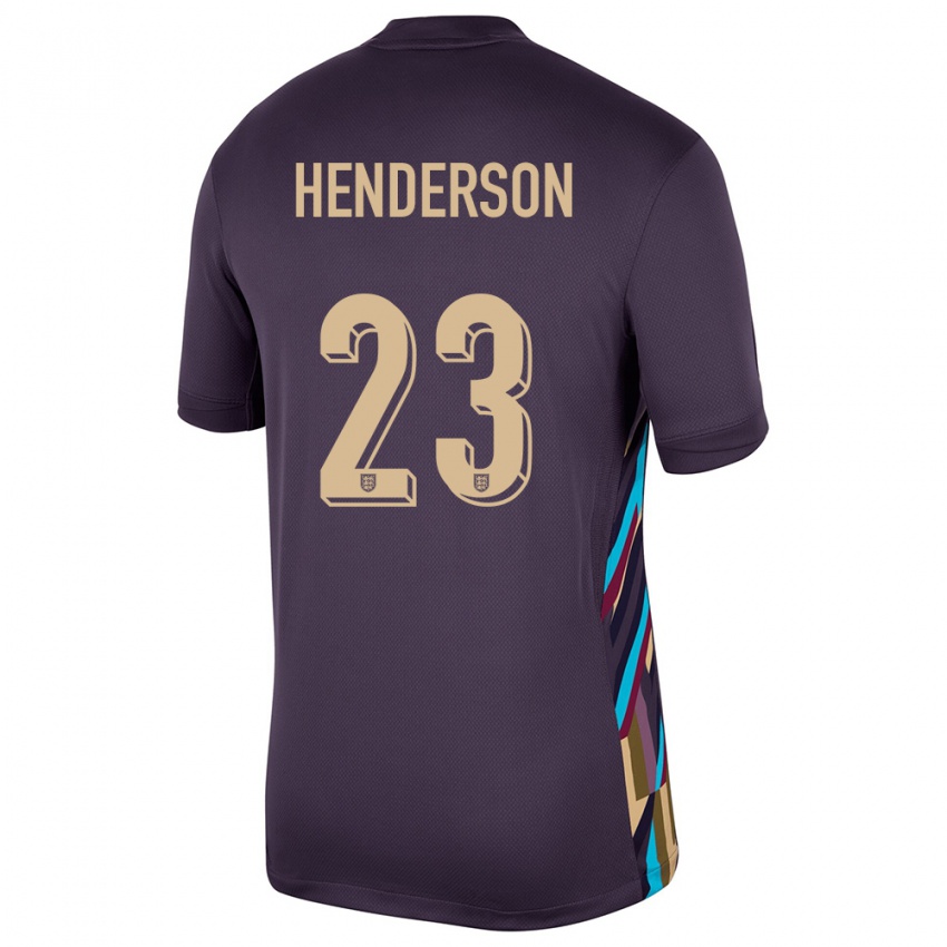 Kvinder England Dean Henderson #23 Mørk Rosin Udebane Spillertrøjer 24-26 Trøje T-Shirt
