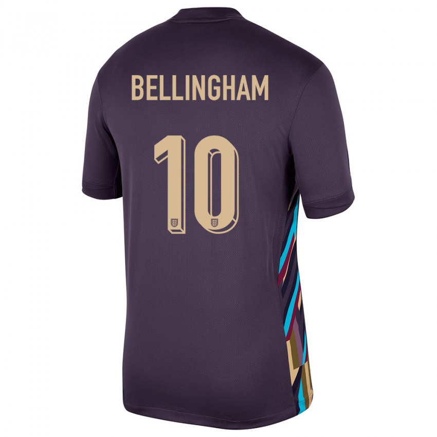 Kvinder England Jude Bellingham #10 Mørk Rosin Udebane Spillertrøjer 24-26 Trøje T-Shirt