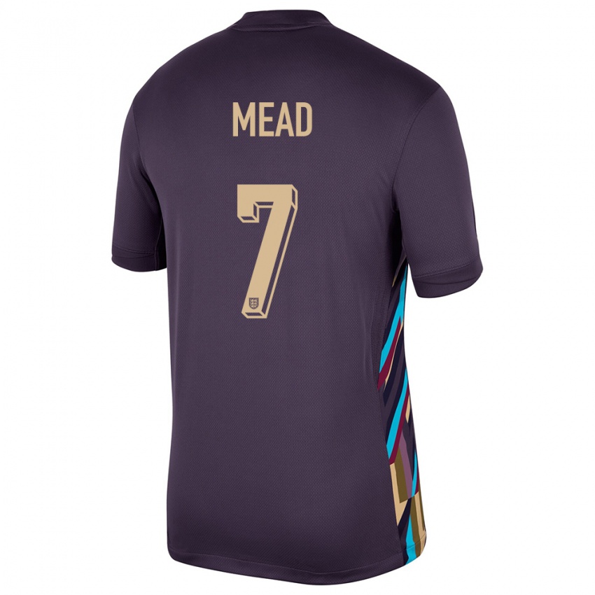 Kvinder England Beth Mead #7 Mørk Rosin Udebane Spillertrøjer 24-26 Trøje T-Shirt