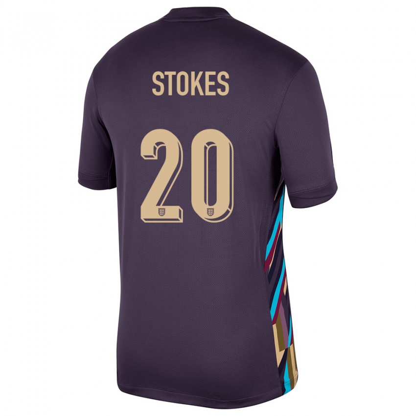Kvinder England Demi Stokes #20 Mørk Rosin Udebane Spillertrøjer 24-26 Trøje T-Shirt