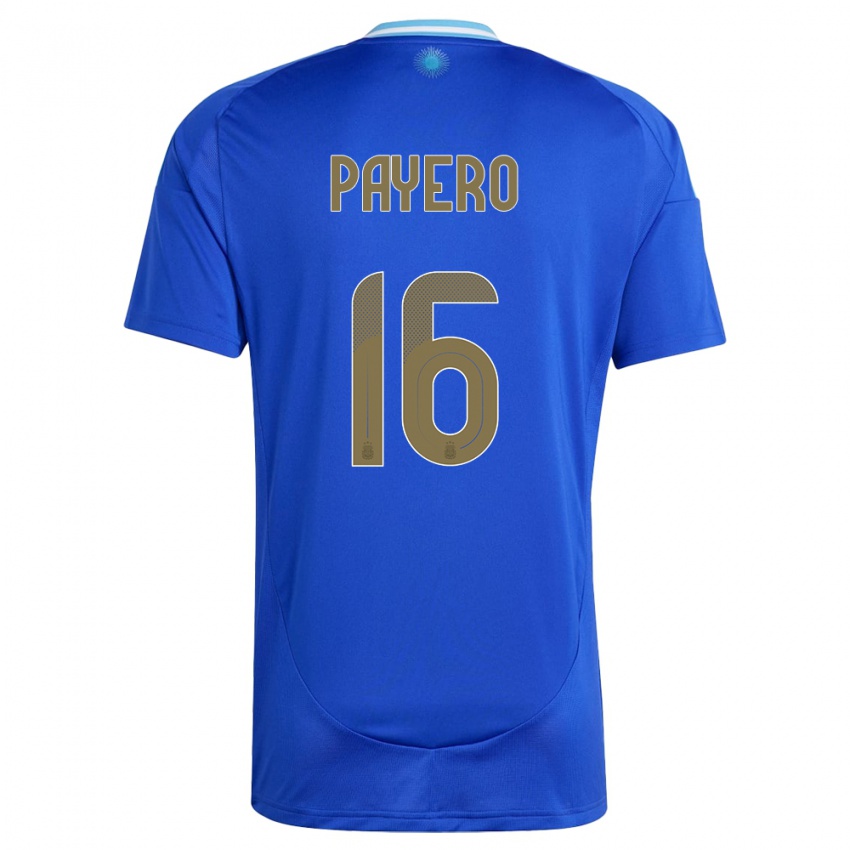 Kvinder Argentina Martin Payero #16 Blå Udebane Spillertrøjer 24-26 Trøje T-Shirt