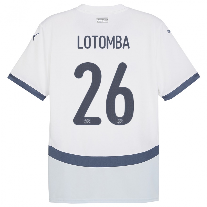 Kvinder Schweiz Jordan Lotomba #26 Hvid Udebane Spillertrøjer 24-26 Trøje T-Shirt