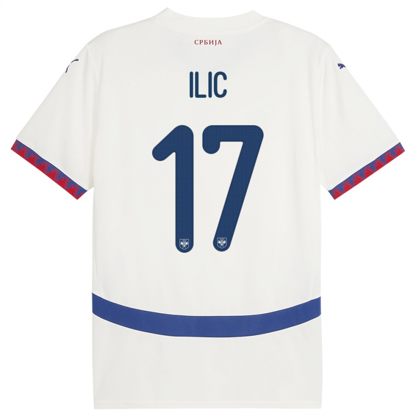 Kvinder Serbien Ivan Ilic #17 Hvid Udebane Spillertrøjer 24-26 Trøje T-Shirt