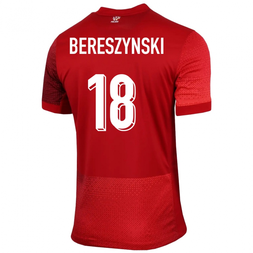 Kvinder Polen Bartosz Bereszynski #18 Rød Udebane Spillertrøjer 24-26 Trøje T-Shirt