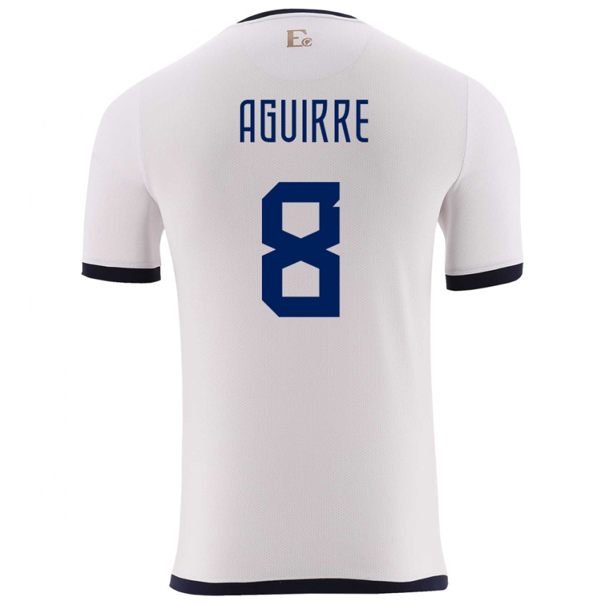 Kvinder Ecuador Marthina Aguirre #8 Hvid Udebane Spillertrøjer 24-26 Trøje T-Shirt