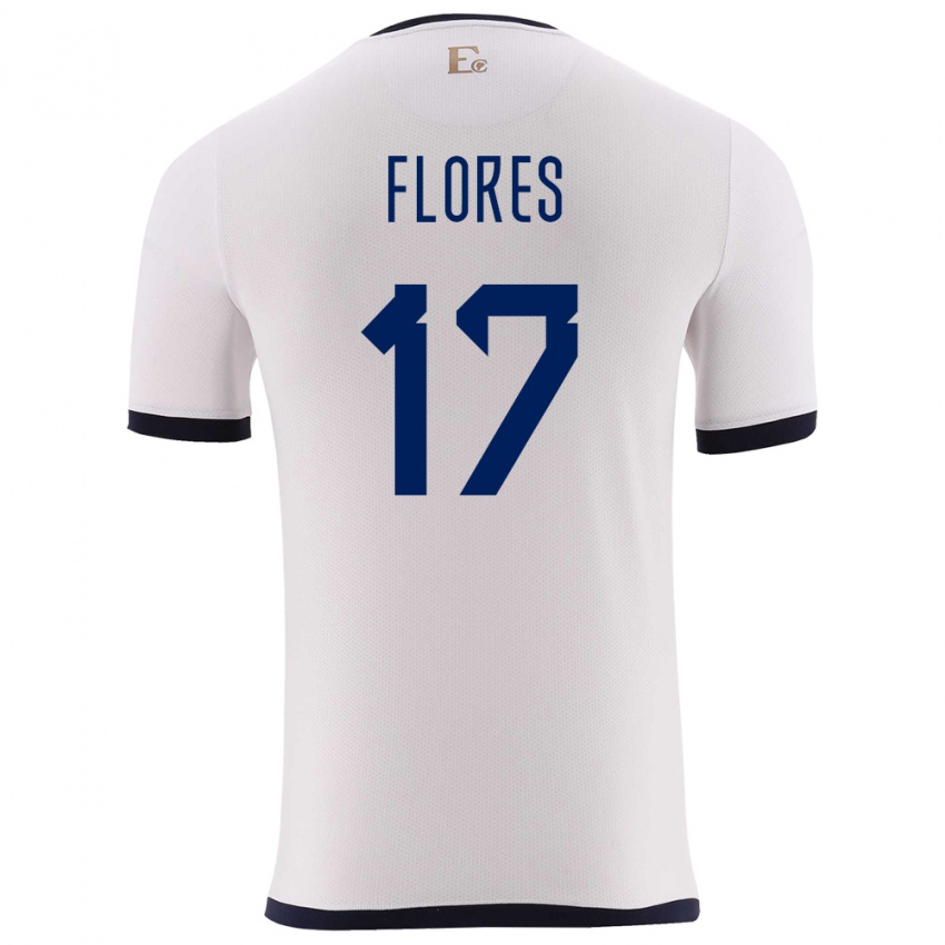 Kvinder Ecuador Karen Flores #17 Hvid Udebane Spillertrøjer 24-26 Trøje T-Shirt