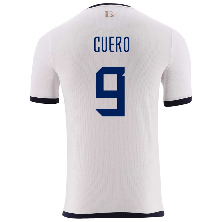 Kvinder Ecuador Justin Cuero #9 Hvid Udebane Spillertrøjer 24-26 Trøje T-Shirt