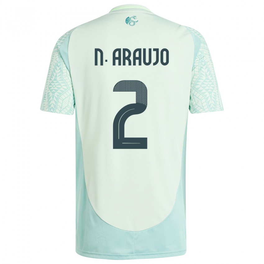 Kvinder Mexico Nestor Araujo #2 Linen Grøn Udebane Spillertrøjer 24-26 Trøje T-Shirt