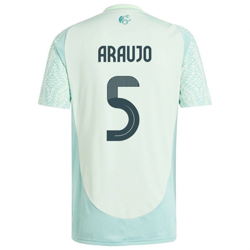 Kvinder Mexico Julian Araujo #5 Linen Grøn Udebane Spillertrøjer 24-26 Trøje T-Shirt