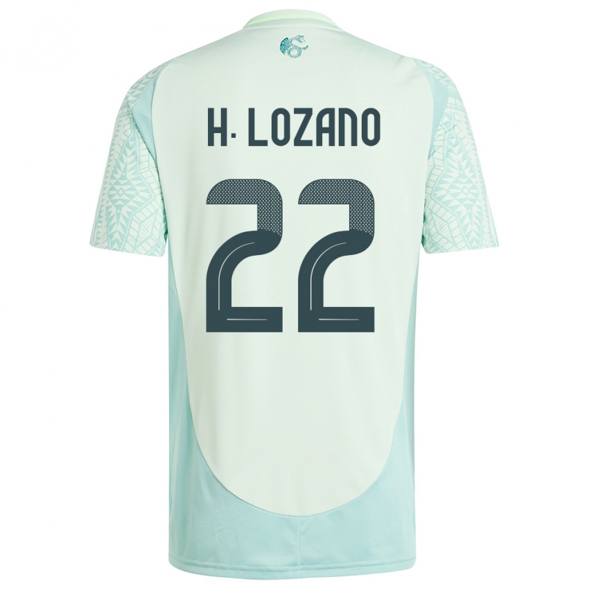 Kvinder Mexico Hirving Lozano #22 Linen Grøn Udebane Spillertrøjer 24-26 Trøje T-Shirt