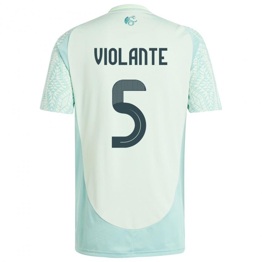 Kvinder Mexico Isaias Violante #5 Linen Grøn Udebane Spillertrøjer 24-26 Trøje T-Shirt