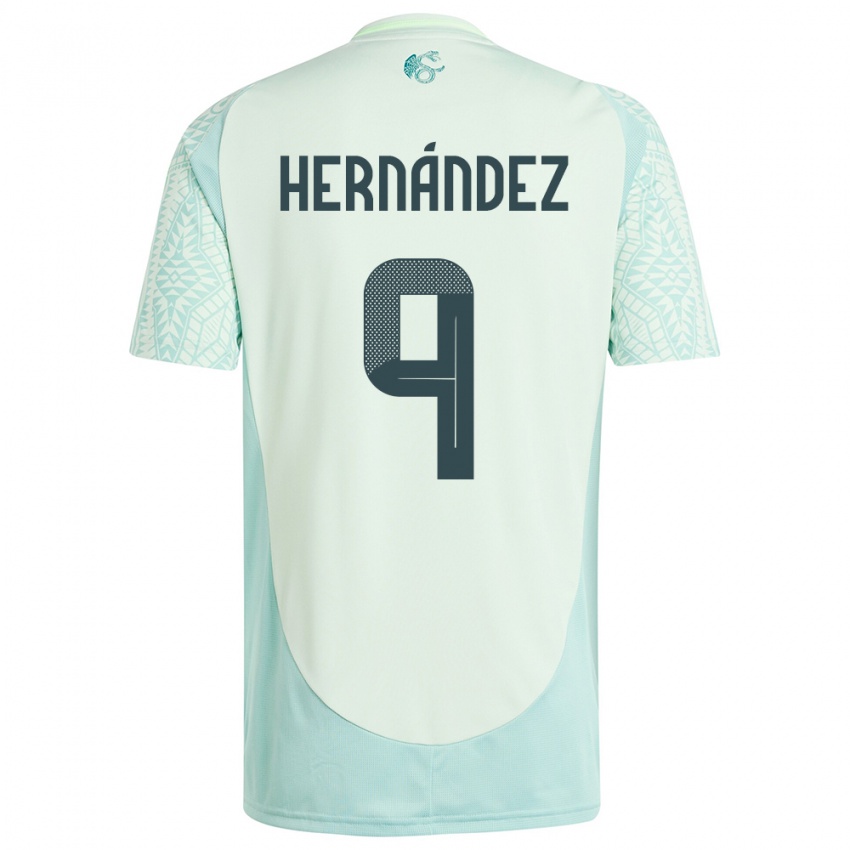 Kvinder Mexico Jesus Hernandez #9 Linen Grøn Udebane Spillertrøjer 24-26 Trøje T-Shirt