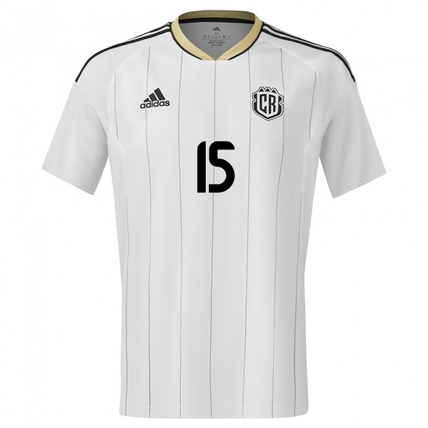 Kvinder Costa Rica Jostin Telleria #15 Hvid Udebane Spillertrøjer 24-26 Trøje T-Shirt