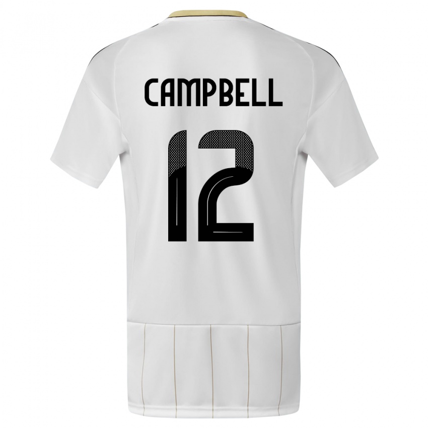 Kvinder Costa Rica Joel Campbell #12 Hvid Udebane Spillertrøjer 24-26 Trøje T-Shirt