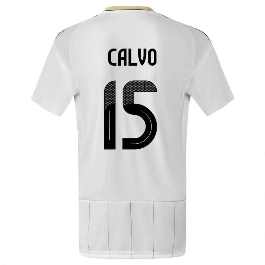 Kvinder Costa Rica Francisco Calvo #15 Hvid Udebane Spillertrøjer 24-26 Trøje T-Shirt