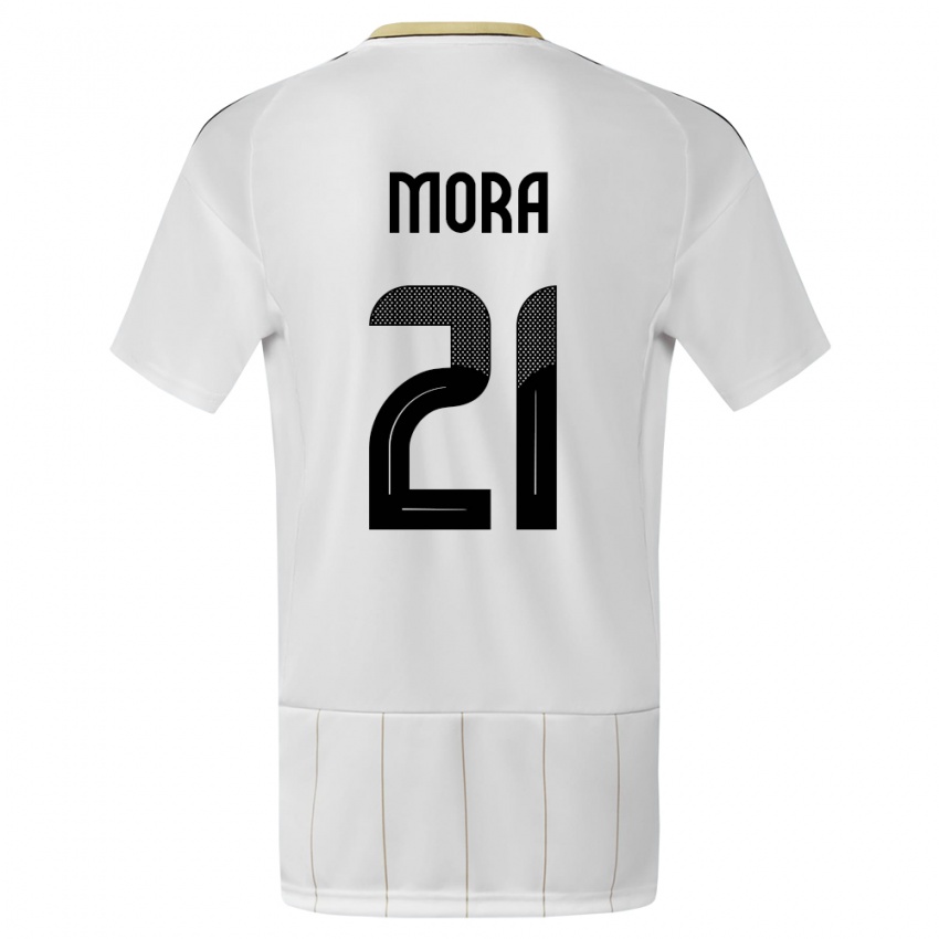 Kvinder Costa Rica Carlos Mora #21 Hvid Udebane Spillertrøjer 24-26 Trøje T-Shirt