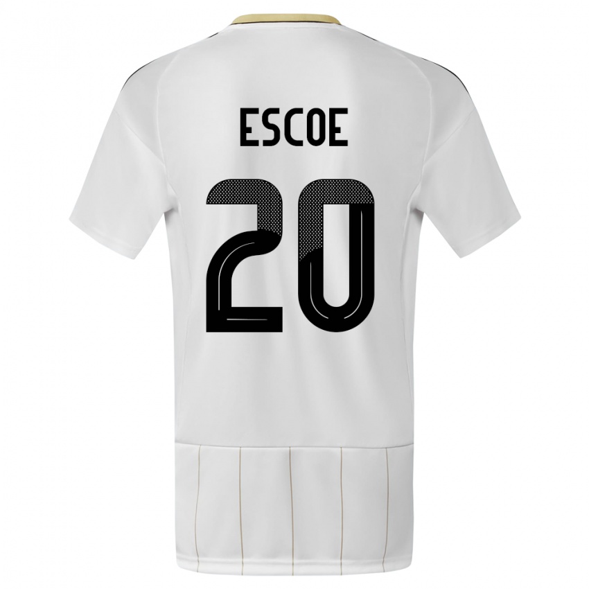 Kvinder Costa Rica Enyel Escoe #20 Hvid Udebane Spillertrøjer 24-26 Trøje T-Shirt