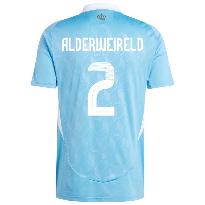 Kvinder Belgien Toby Alderweireld #2 Blå Udebane Spillertrøjer 24-26 Trøje T-Shirt