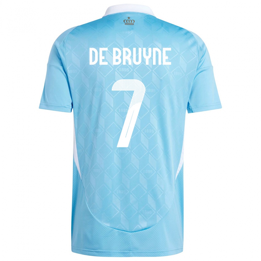 Kvinder Belgien Kevin De Bruyne #7 Blå Udebane Spillertrøjer 24-26 Trøje T-Shirt