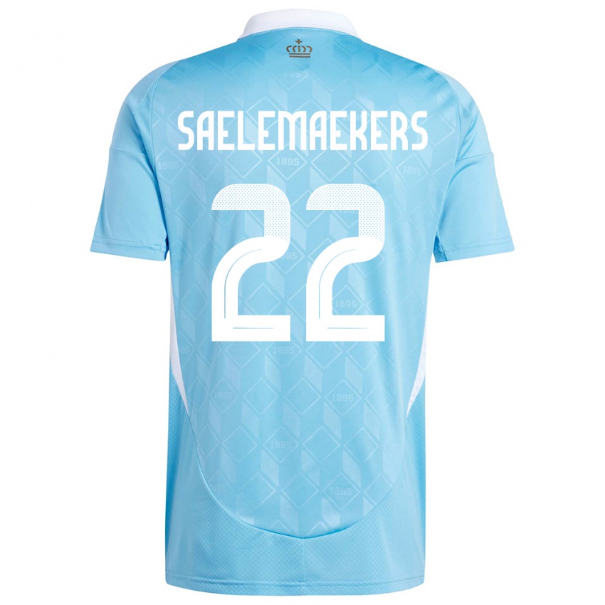 Kvinder Belgien Alexis Saelemaekers #22 Blå Udebane Spillertrøjer 24-26 Trøje T-Shirt