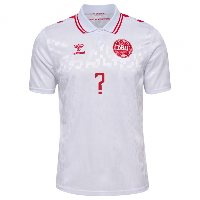 Kvinder Danmark Oscar Buur #0 Hvid Udebane Spillertrøjer 24-26 Trøje T-Shirt