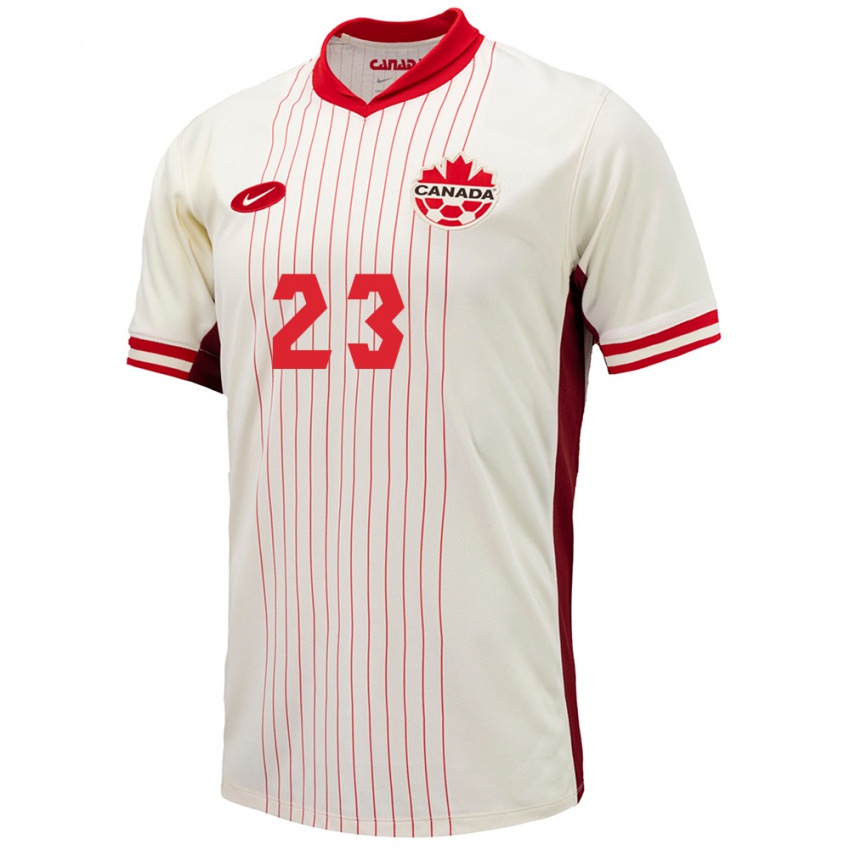 Kvinder Canada Bianca St Georges #23 Hvid Udebane Spillertrøjer 24-26 Trøje T-Shirt