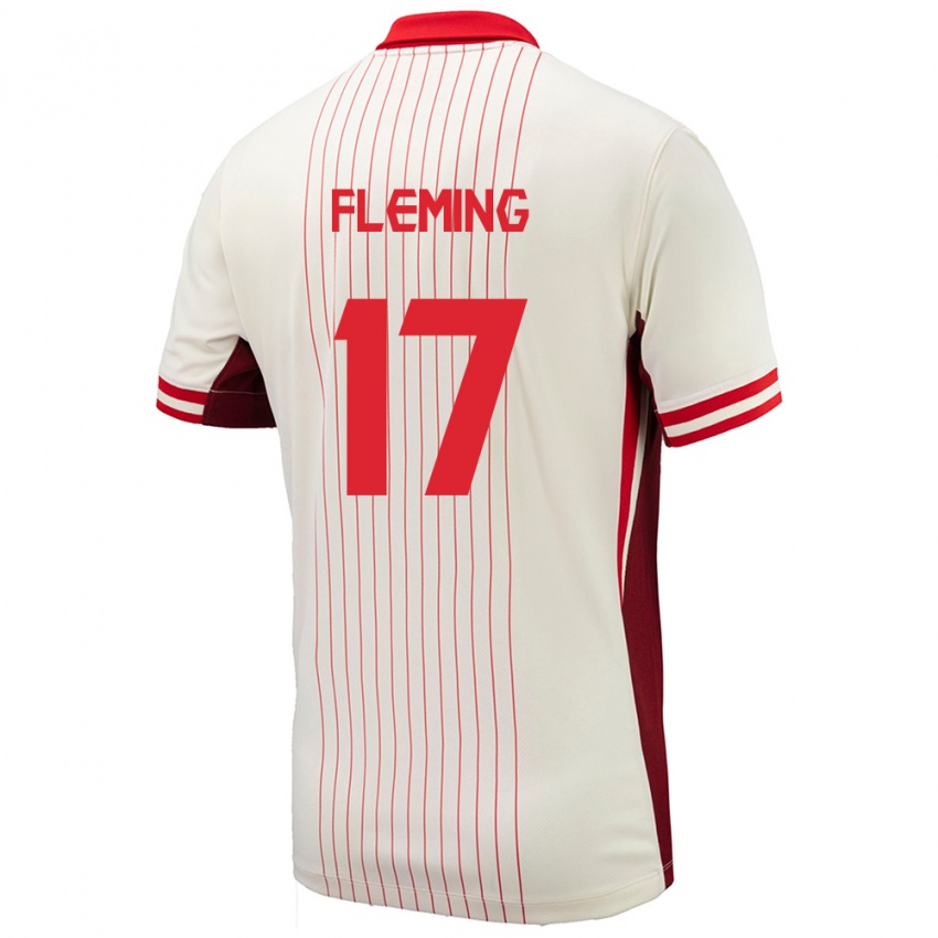 Kvinder Canada Jessie Fleming #17 Hvid Udebane Spillertrøjer 24-26 Trøje T-Shirt