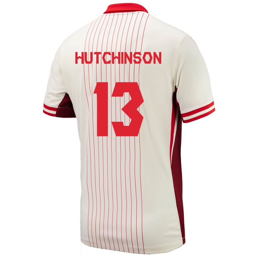 Kvinder Canada Atiba Hutchinson #13 Hvid Udebane Spillertrøjer 24-26 Trøje T-Shirt