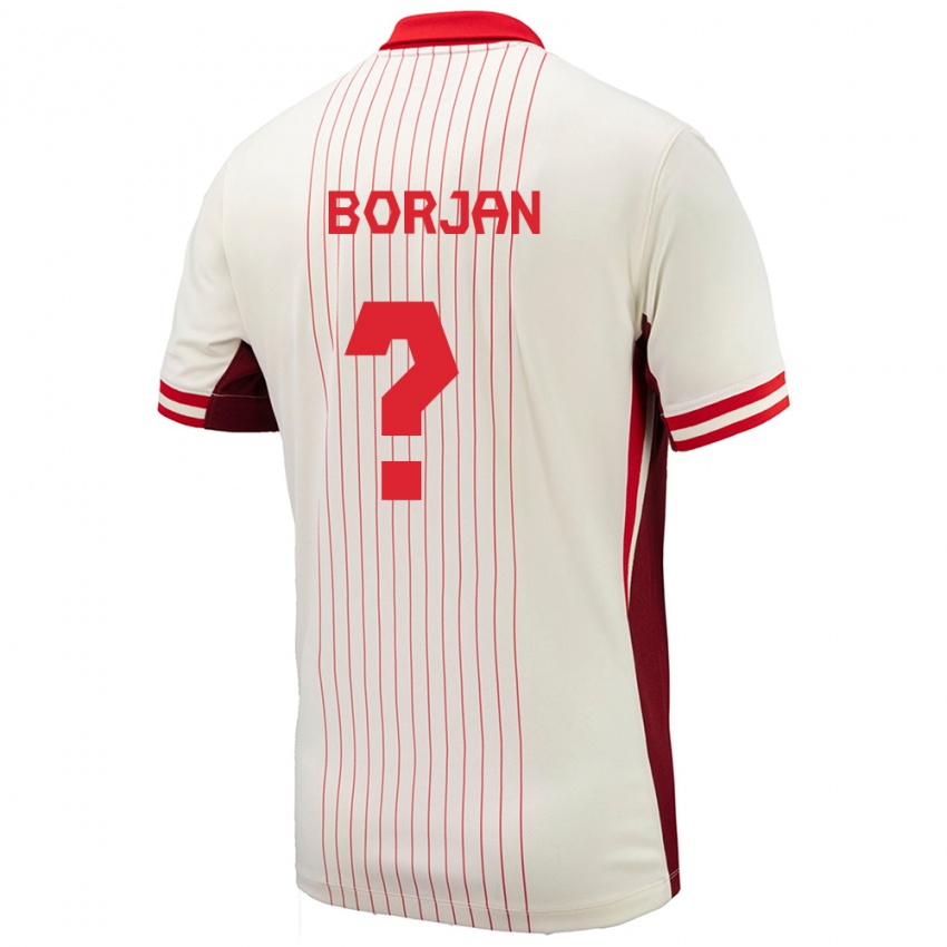 Kvinder Canada Nikola Borjan #0 Hvid Udebane Spillertrøjer 24-26 Trøje T-Shirt