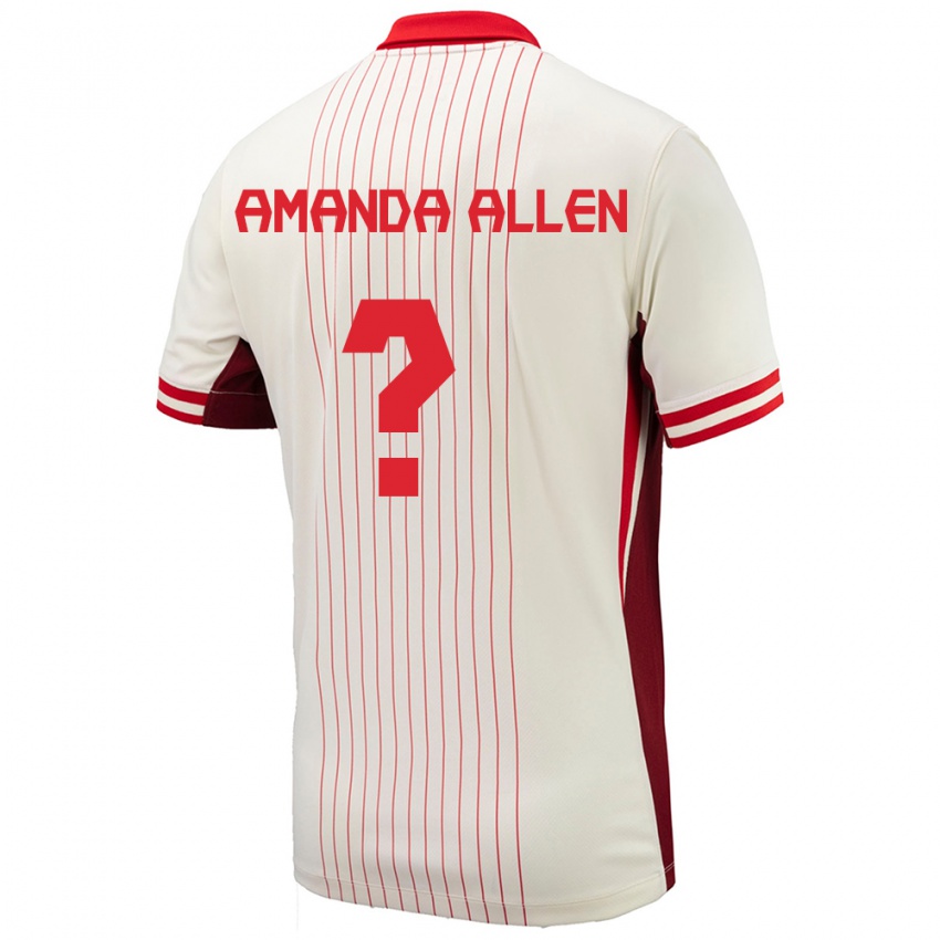 Kvinder Canada Amanda Allen #0 Hvid Udebane Spillertrøjer 24-26 Trøje T-Shirt