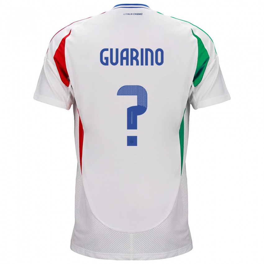 Kvinder Italien Gabriele Guarino #0 Hvid Udebane Spillertrøjer 24-26 Trøje T-Shirt