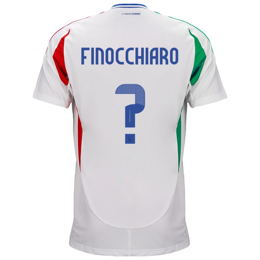 Kvinder Italien Gabriele Finocchiaro #0 Hvid Udebane Spillertrøjer 24-26 Trøje T-Shirt