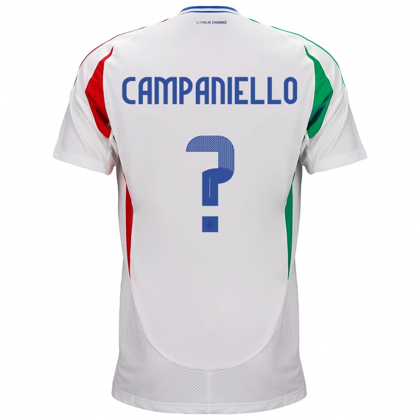Kvinder Italien Thomas Campaniello #0 Hvid Udebane Spillertrøjer 24-26 Trøje T-Shirt
