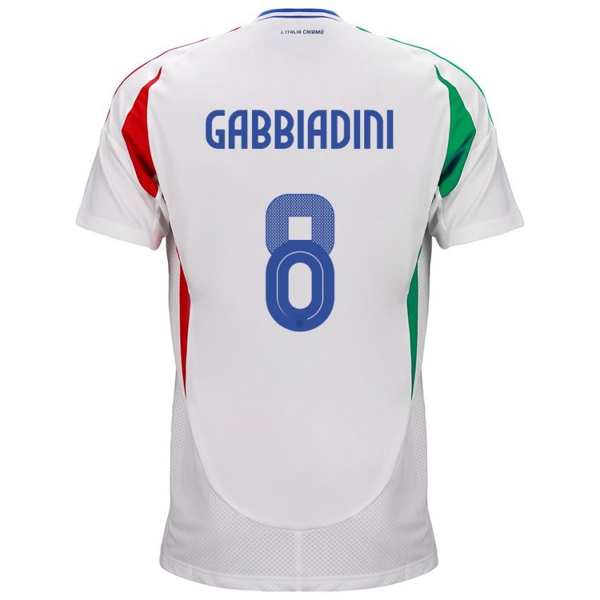 Kvinder Italien Melania Gabbiadini #8 Hvid Udebane Spillertrøjer 24-26 Trøje T-Shirt