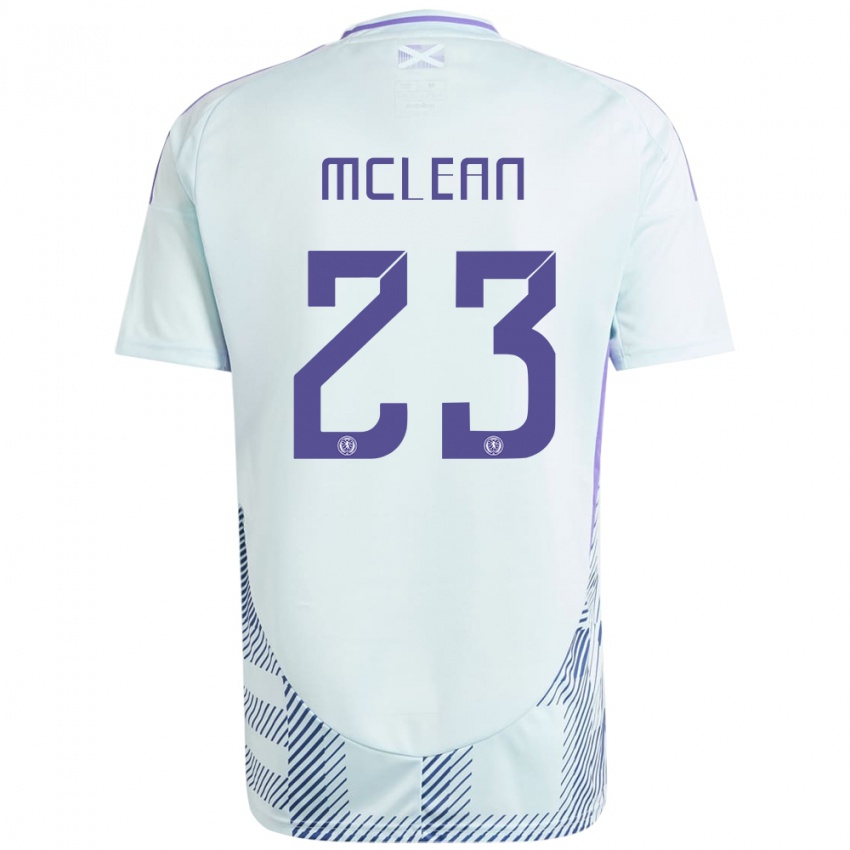 Kvinder Skotland Kenny Mclean #23 Lys Mynteblå Udebane Spillertrøjer 24-26 Trøje T-Shirt