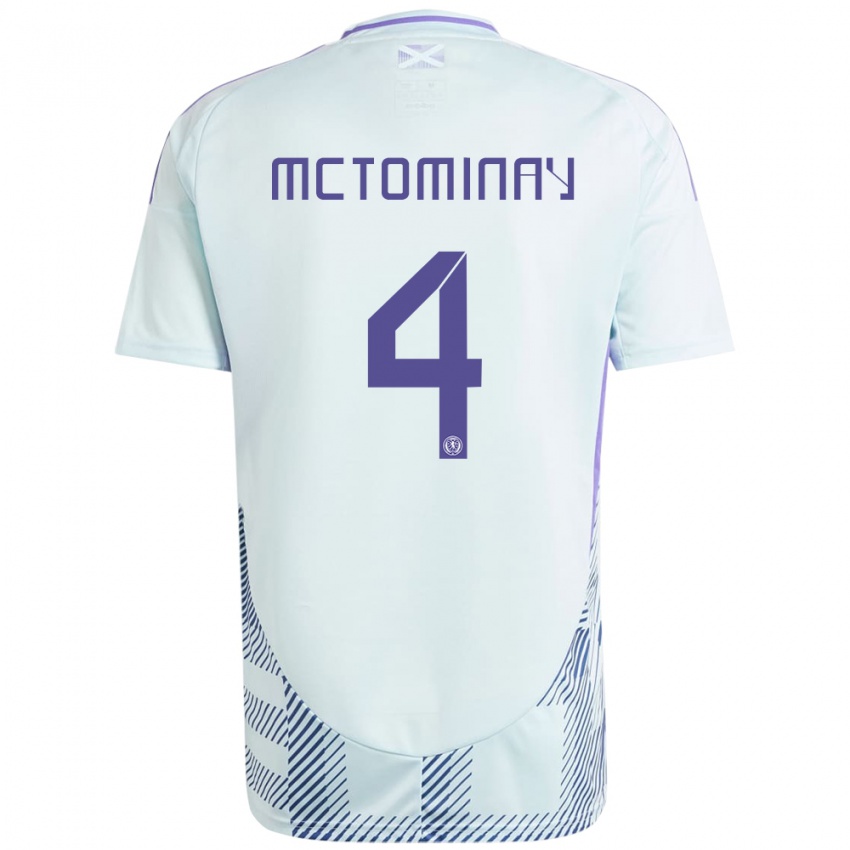 Kvinder Skotland Scott Mctominay #4 Lys Mynteblå Udebane Spillertrøjer 24-26 Trøje T-Shirt