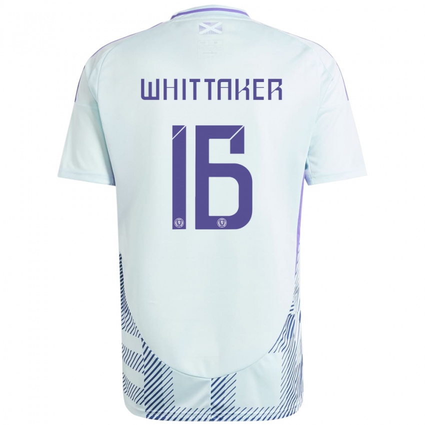 Kvinder Skotland Rory Whittaker #16 Lys Mynteblå Udebane Spillertrøjer 24-26 Trøje T-Shirt