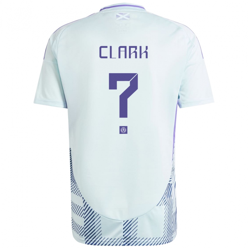 Kvinder Skotland Kelly Clark #0 Lys Mynteblå Udebane Spillertrøjer 24-26 Trøje T-Shirt