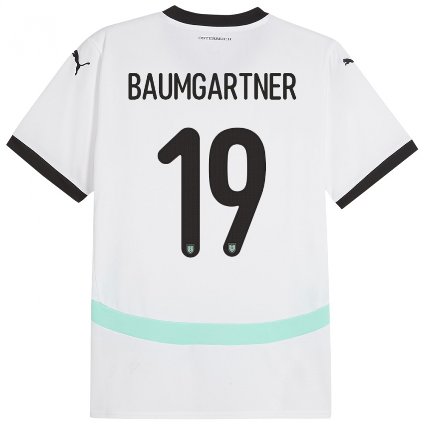 Kvinder Østrig Christoph Baumgartner #19 Hvid Udebane Spillertrøjer 24-26 Trøje T-Shirt