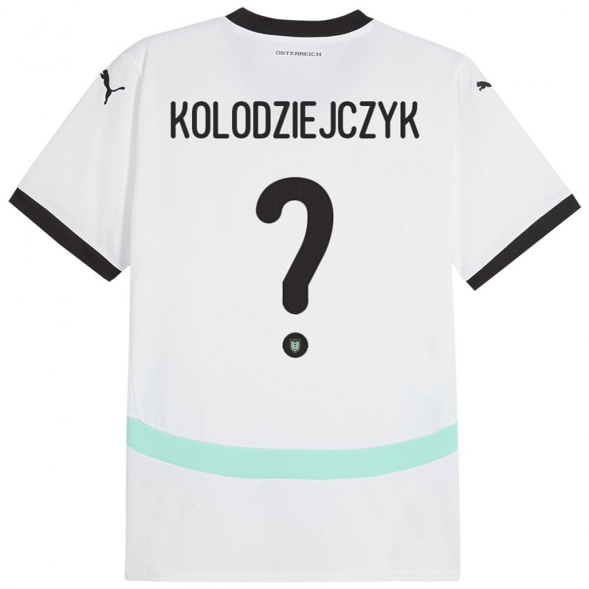 Kvinder Østrig Marek Kolodziejczyk #0 Hvid Udebane Spillertrøjer 24-26 Trøje T-Shirt
