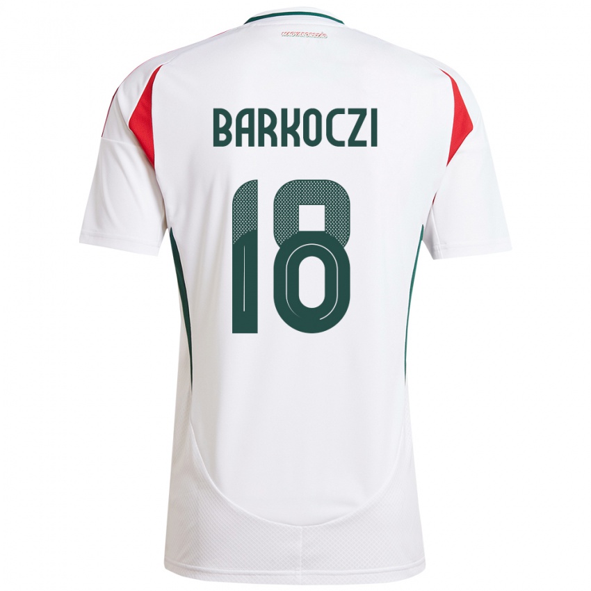 Kvinder Ungarn Barnabás Barkóczi #18 Hvid Udebane Spillertrøjer 24-26 Trøje T-Shirt