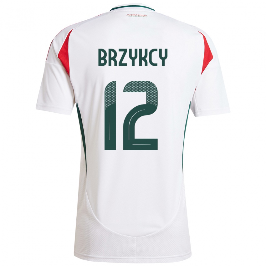 Kvinder Ungarn Lauren Brzykcy #12 Hvid Udebane Spillertrøjer 24-26 Trøje T-Shirt