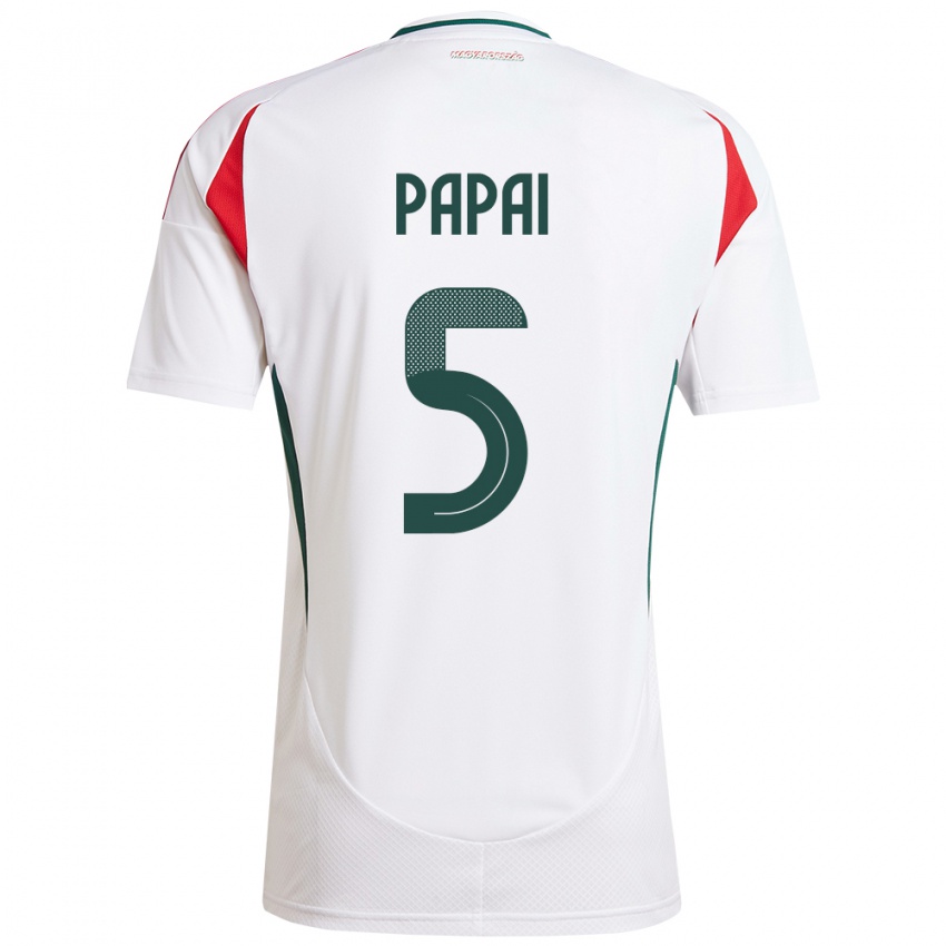 Kvinder Ungarn Emőke Pápai #5 Hvid Udebane Spillertrøjer 24-26 Trøje T-Shirt