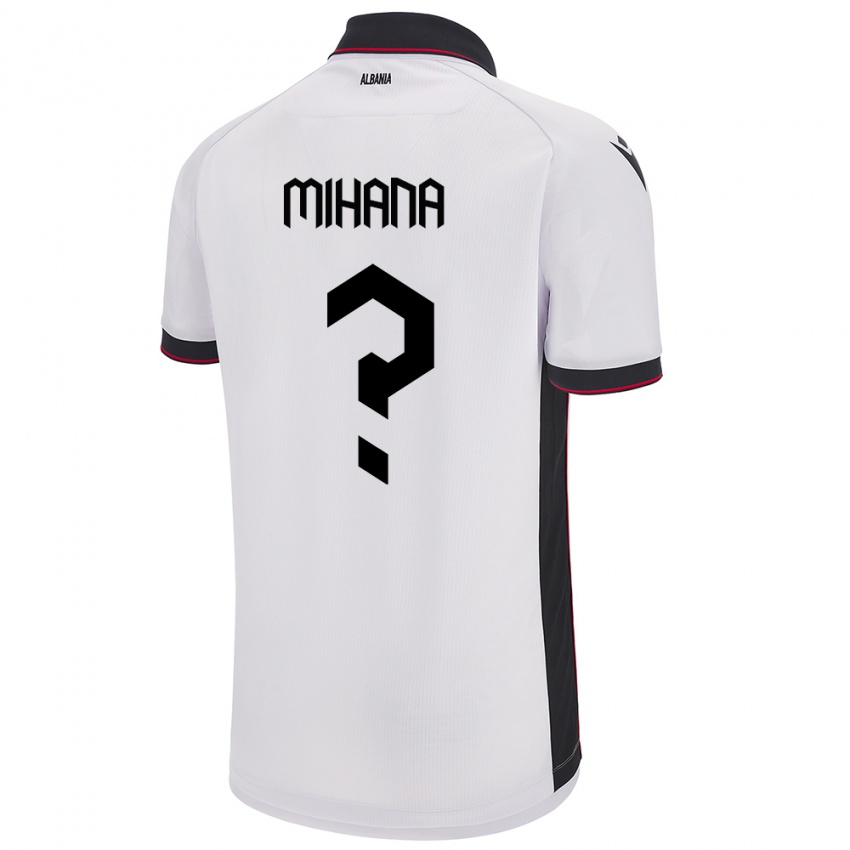 Kvinder Albanien Emiljano Mihana #0 Hvid Udebane Spillertrøjer 24-26 Trøje T-Shirt