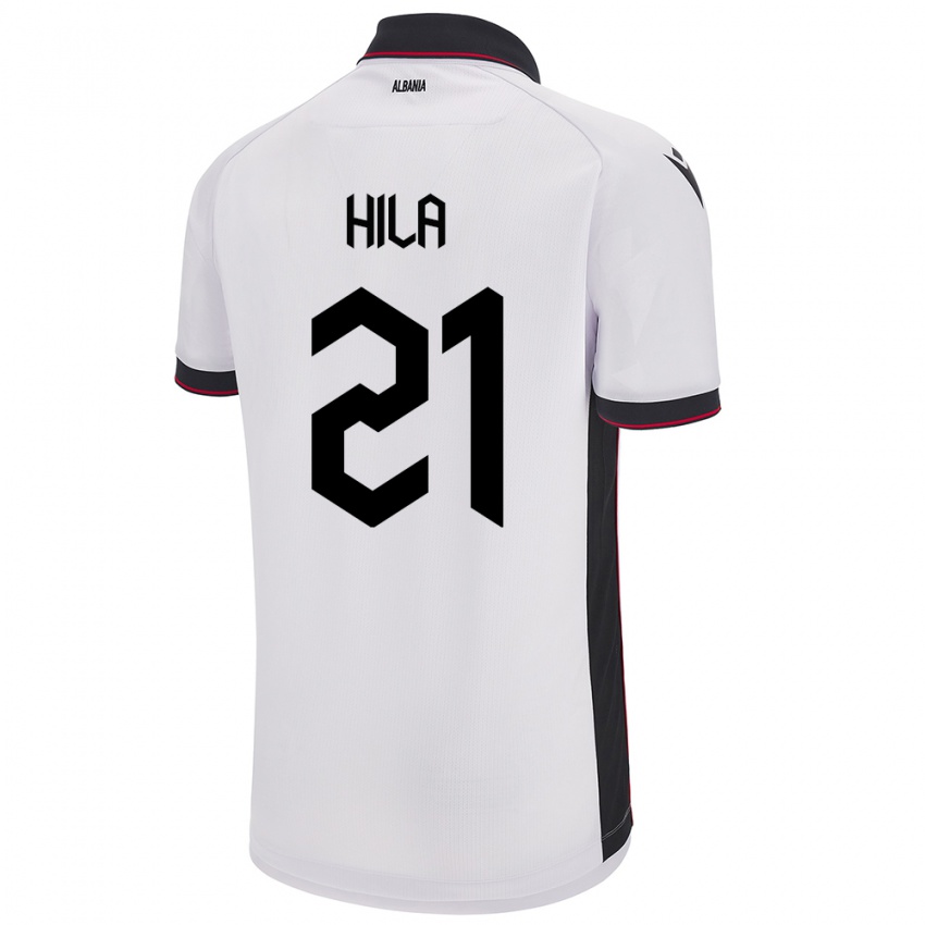 Kvinder Albanien Alma Hila #21 Hvid Udebane Spillertrøjer 24-26 Trøje T-Shirt