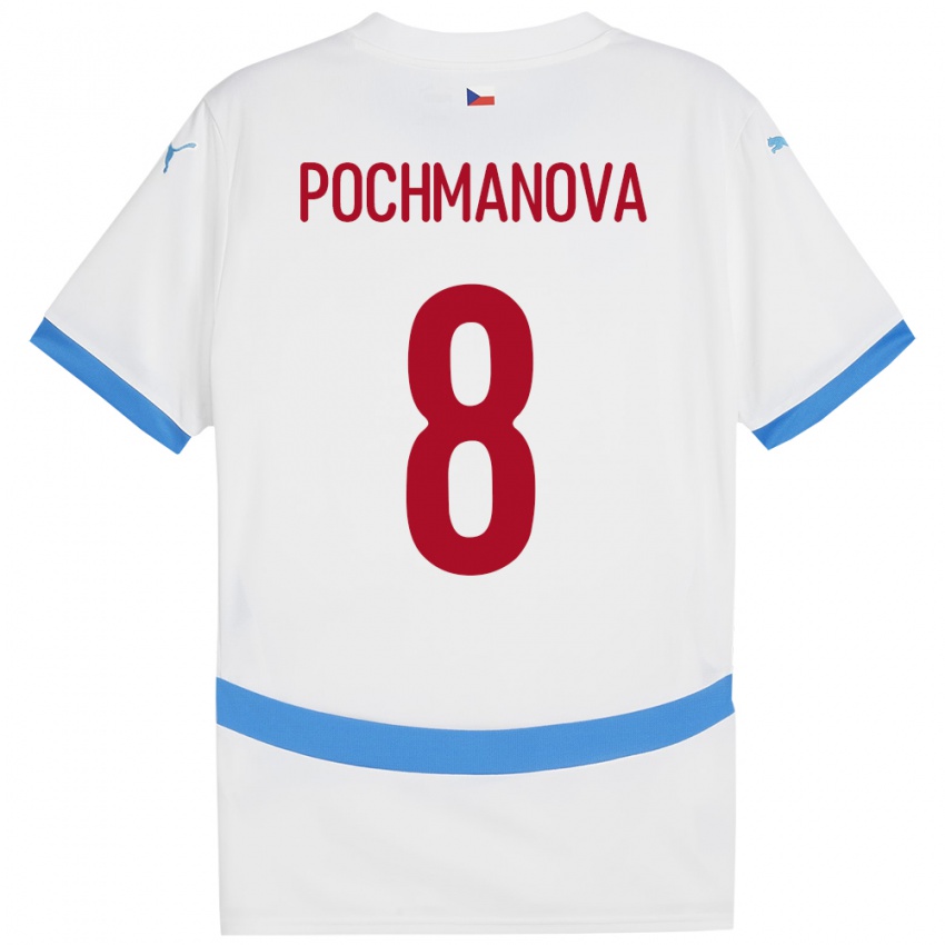 Kvinder Tjekkiet Aneta Pochmanová #8 Hvid Udebane Spillertrøjer 24-26 Trøje T-Shirt