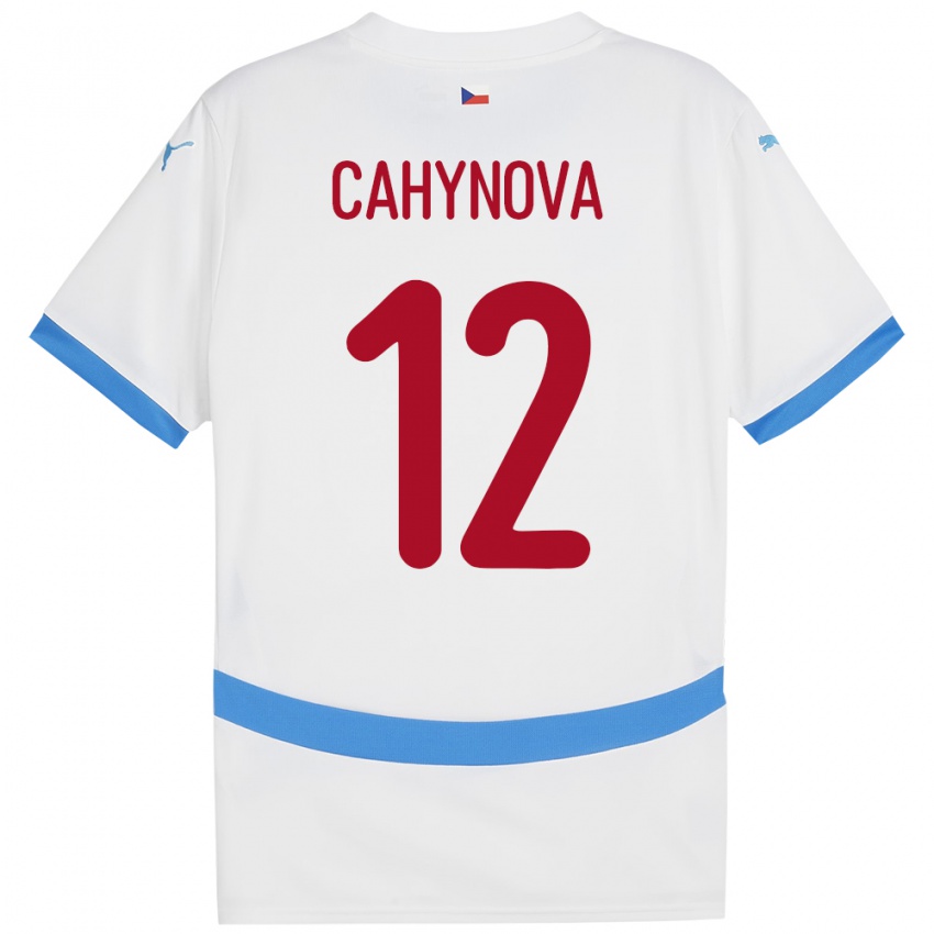 Kvinder Tjekkiet Klára Cahynová #12 Hvid Udebane Spillertrøjer 24-26 Trøje T-Shirt