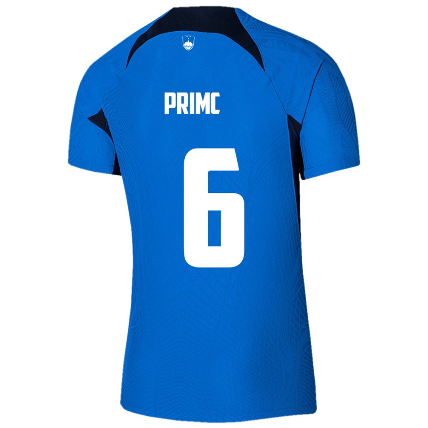 Kvinder Slovenien Tai Primc #6 Blå Udebane Spillertrøjer 24-26 Trøje T-Shirt