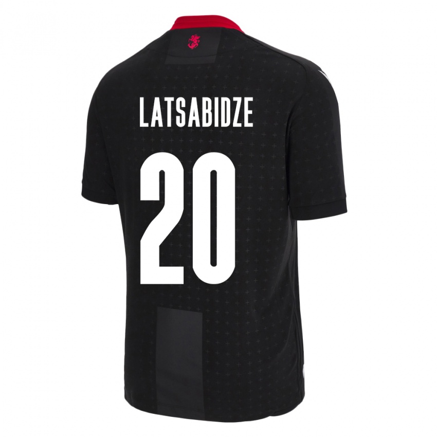 Kvinder Georgia Luka Latsabidze #20 Sort Udebane Spillertrøjer 24-26 Trøje T-Shirt